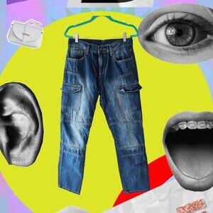 Edgy Vintage Cargo Denim Jeans - Street-Ready Essential